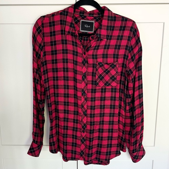 RAILS Hunter Plaid Flannel Shirt in Red/Black - Picture 2 of 9